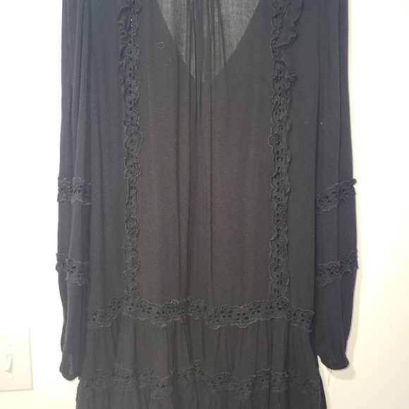 Free People Sheer Boho Eyelet Bell Sleeve Dress - Picture 4 of 4